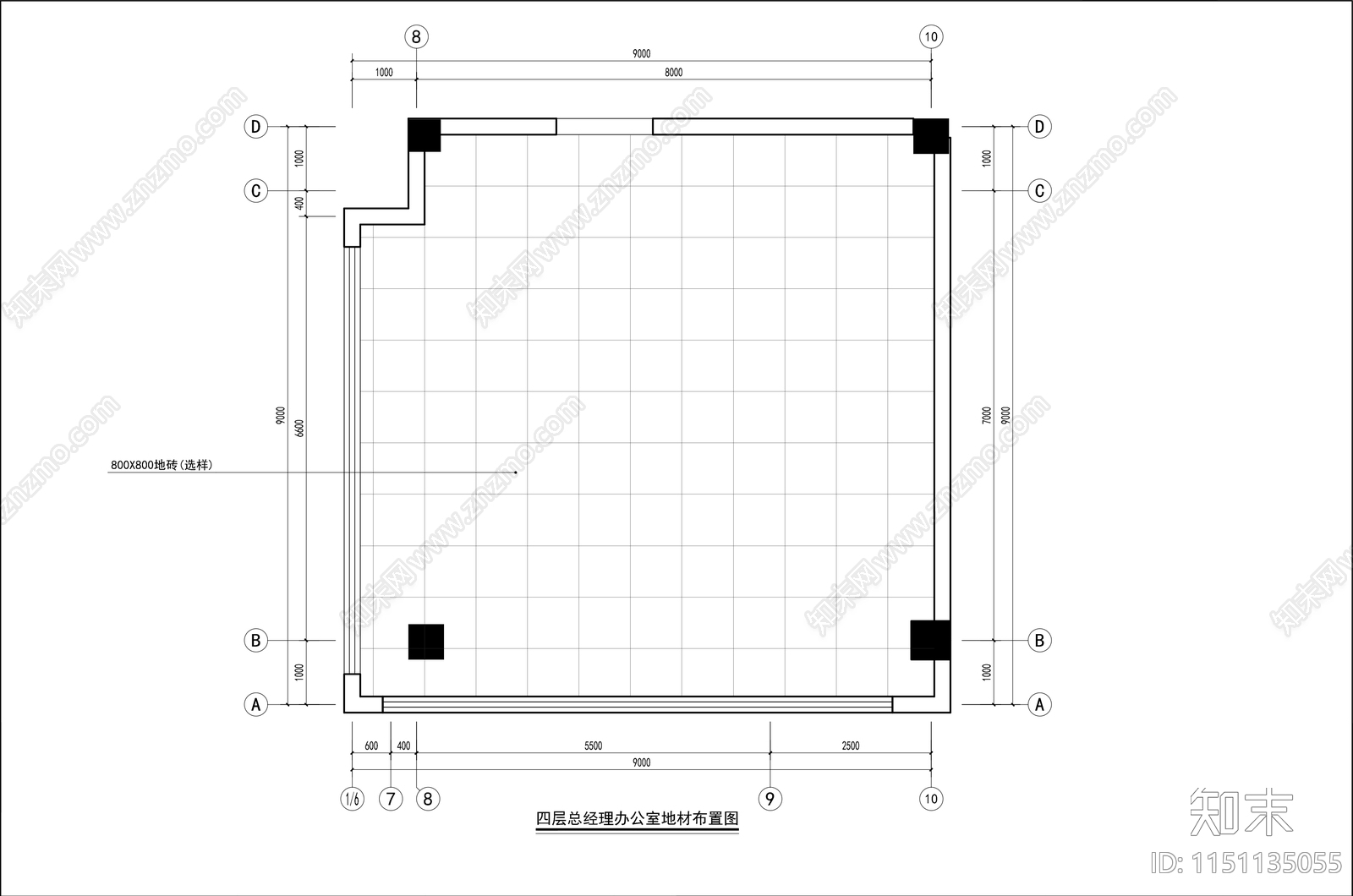 董事长cad施工图下载【ID:1151135055】