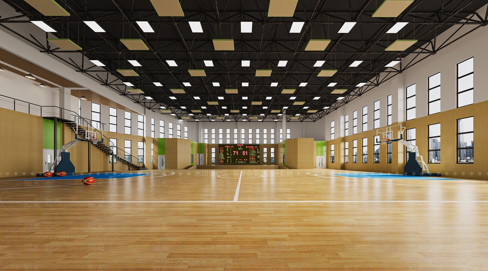 现代篮球体育馆3D模型下载【ID:1151135216】