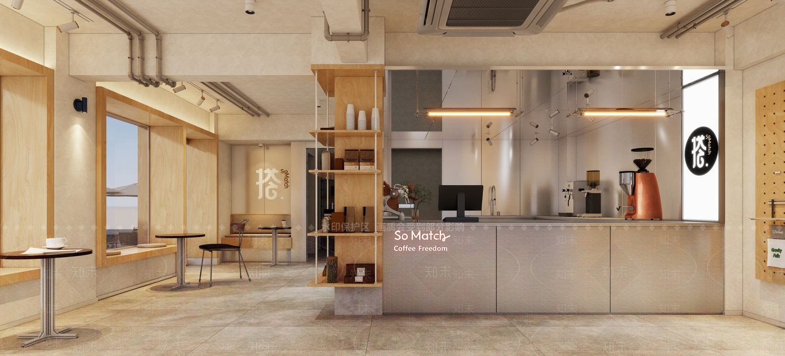 工业风不锈钢咖啡店3D模型下载【ID:1151145724】