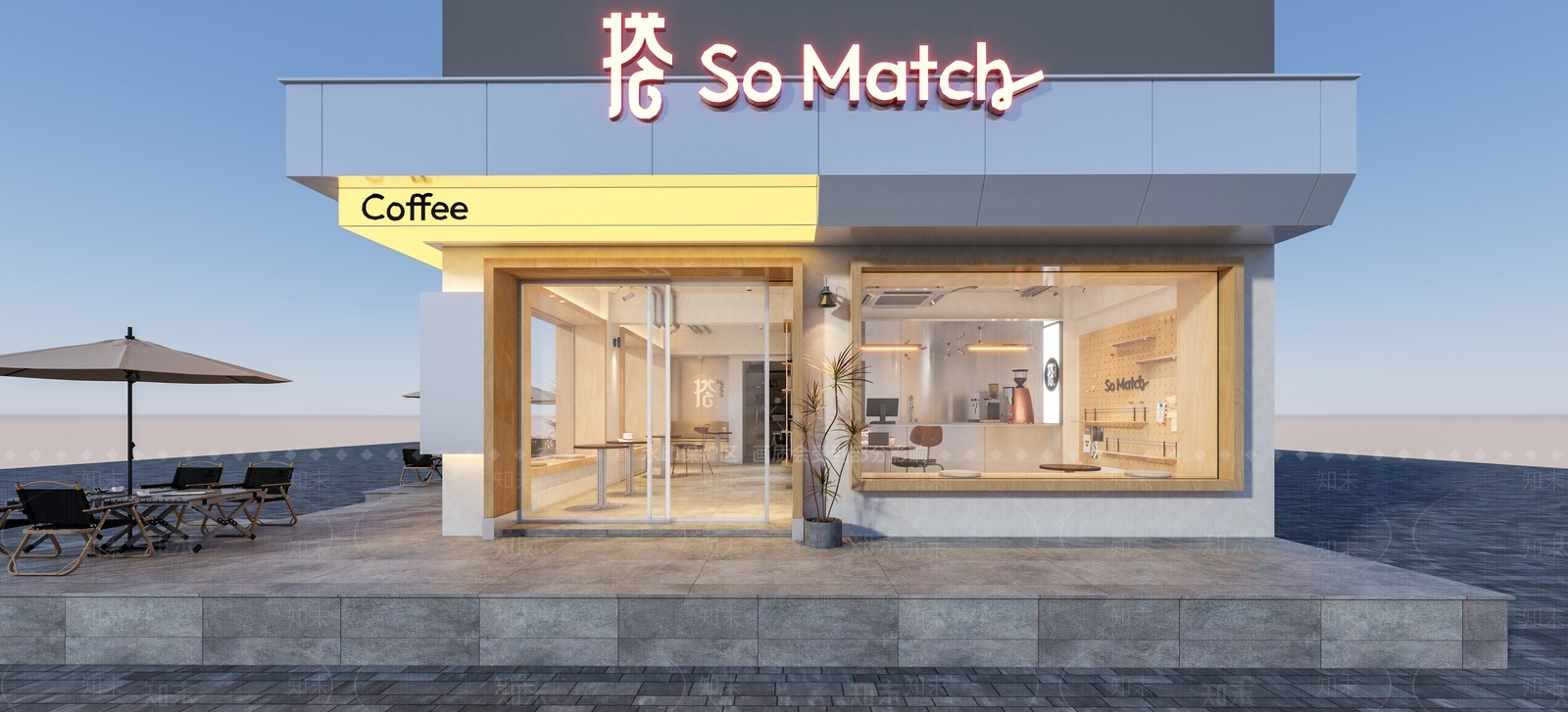 工业风不锈钢咖啡店3D模型下载【ID:1151145724】
