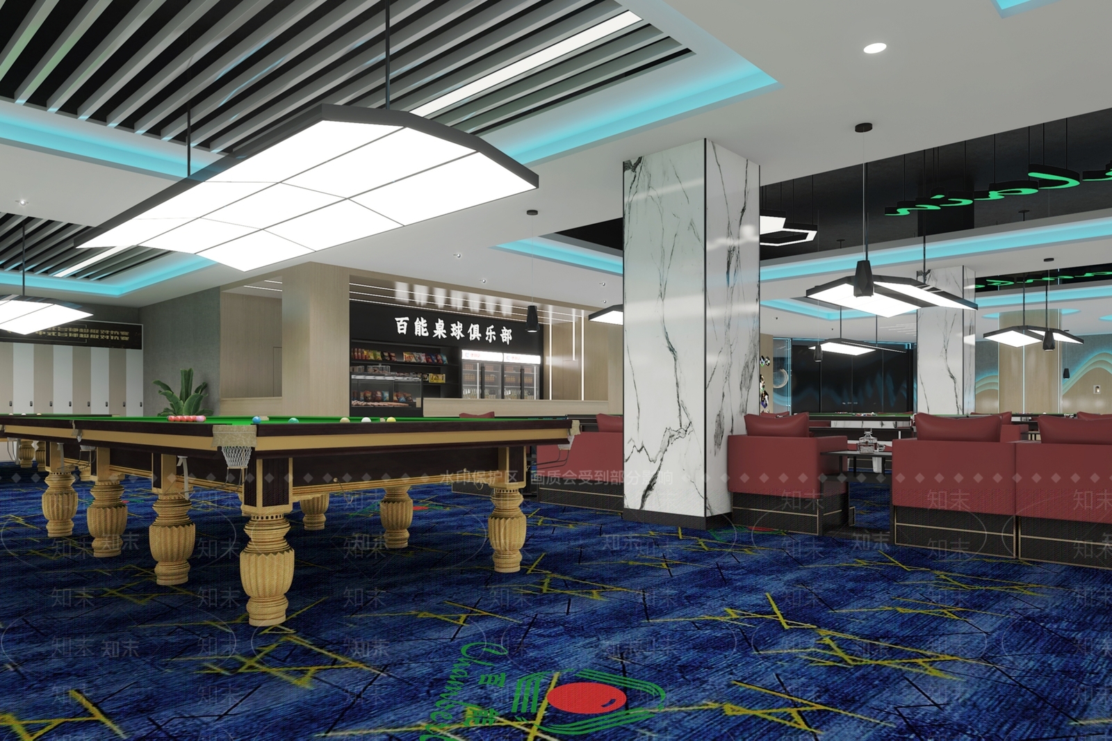 现代台球厅3D模型下载【ID:1151146365】