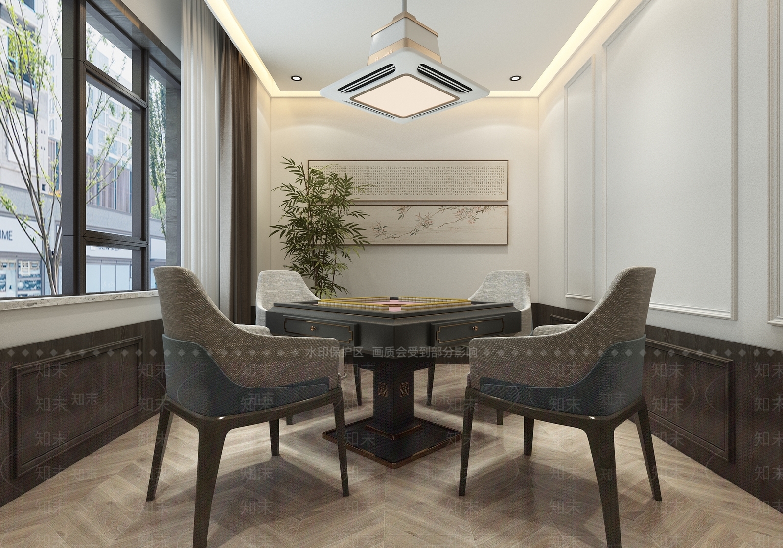 美式棋牌室3D模型下载【ID:1151146114】