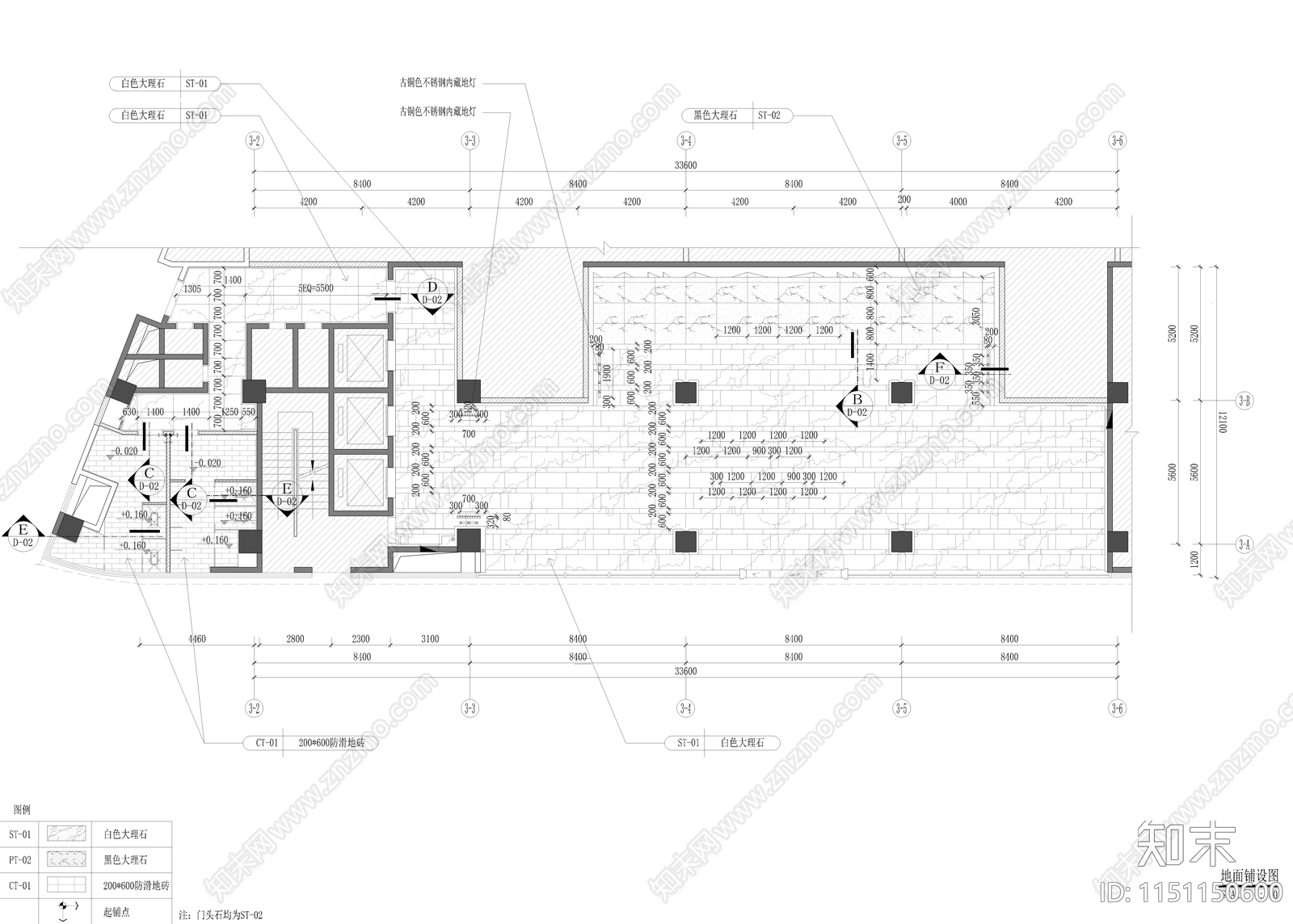 五石商务会所cad施工图下载【ID:1151150600】