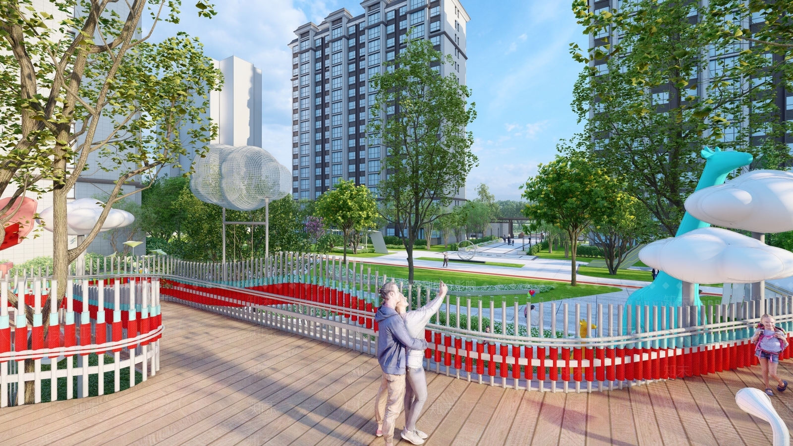 现代小区景观SU模型下载【ID:1151292504】