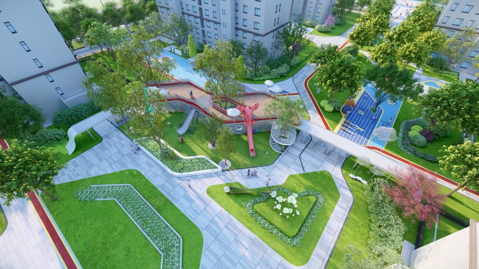 现代小区景观SU模型下载【ID:1151292504】