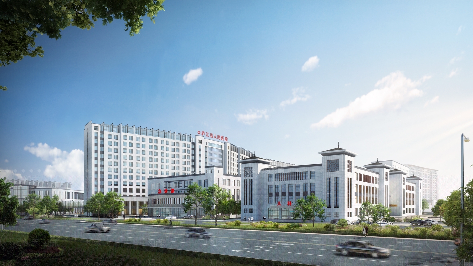 现代徽派医院建筑SU模型下载【ID:1151153569】