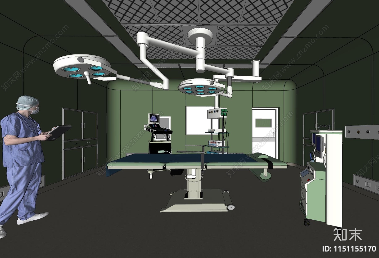 现代医院专项手术室SU模型下载【ID:1151155170】