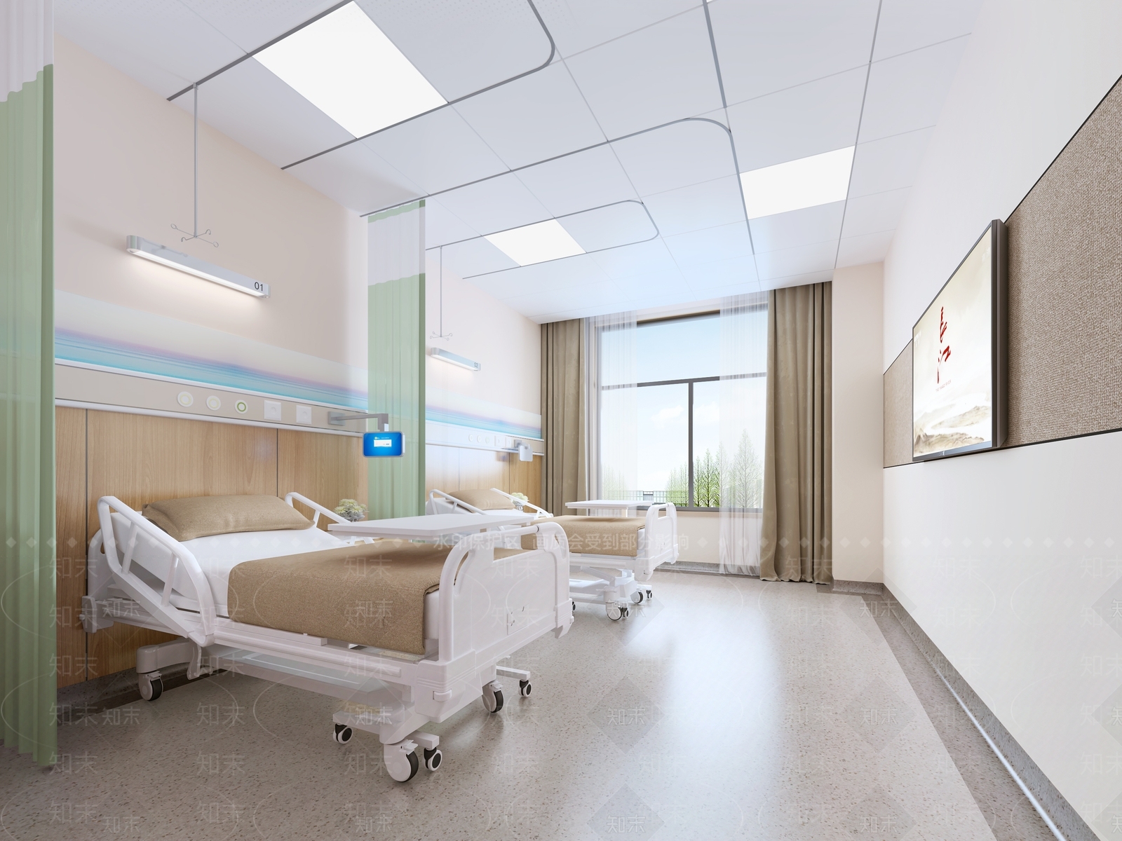 现代医院病房SU模型下载【ID:1151156369】