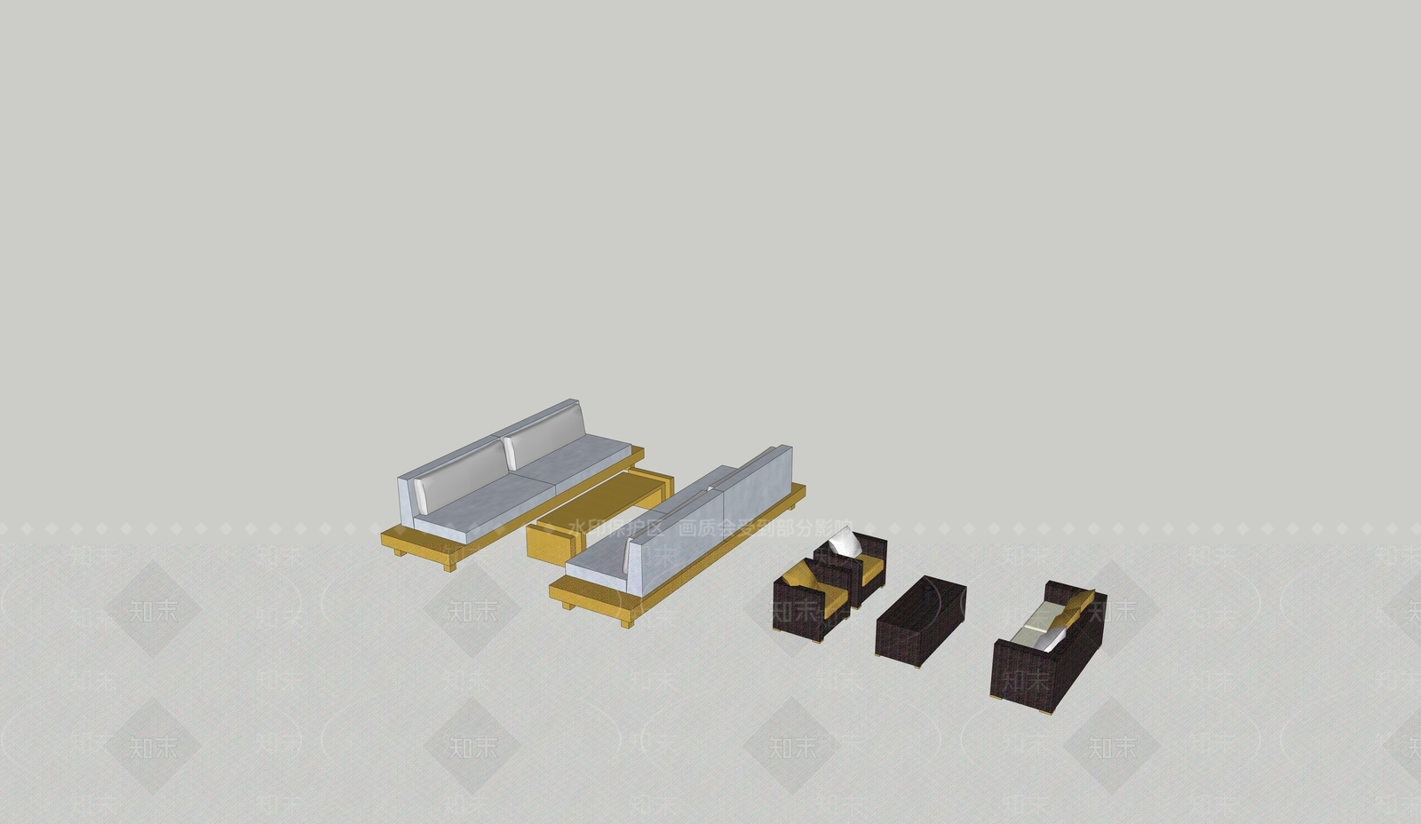 现代户外沙发组合SU模型下载【ID:1151156690】