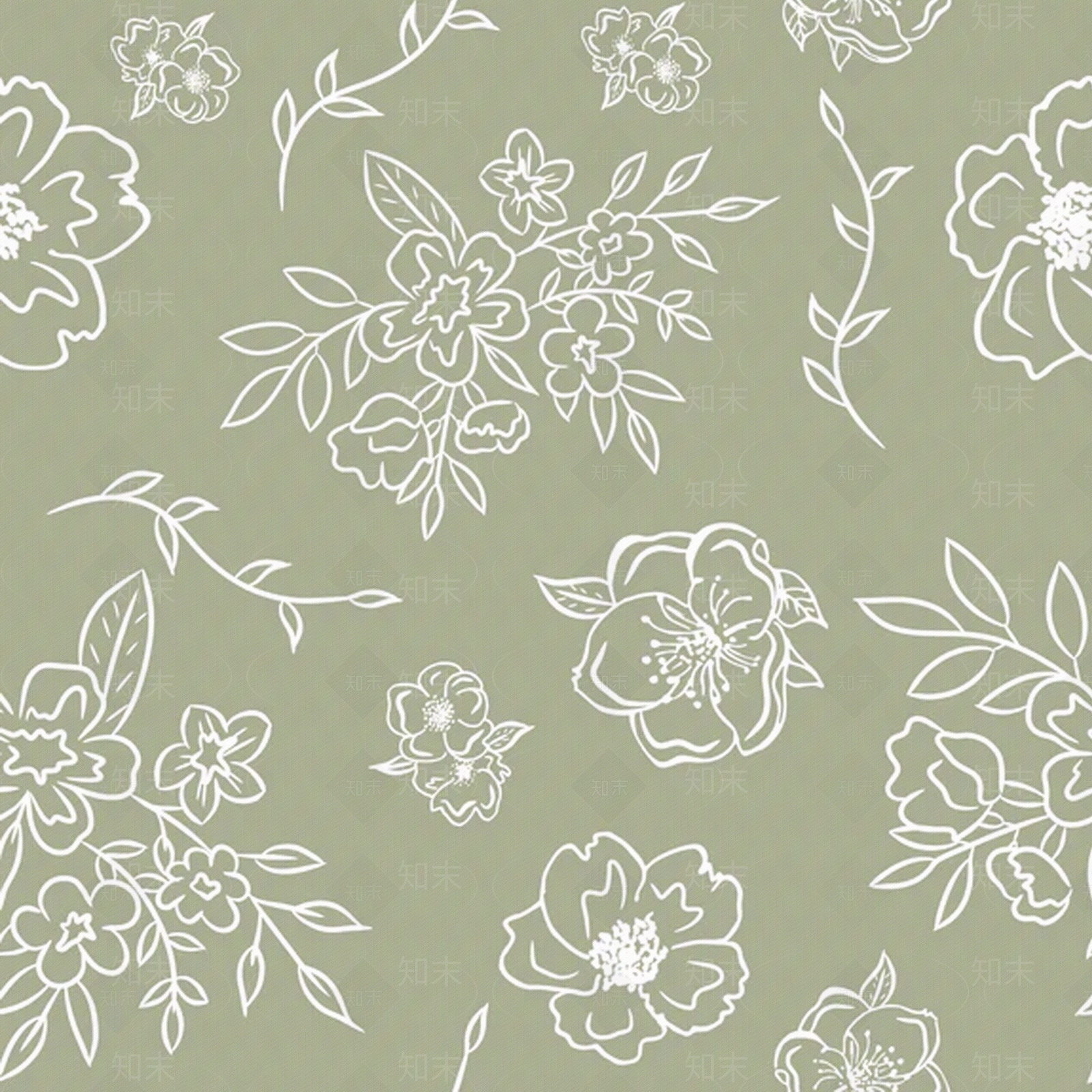 无缝新中式花纹壁布料纸贴图下载【ID:1151157390】