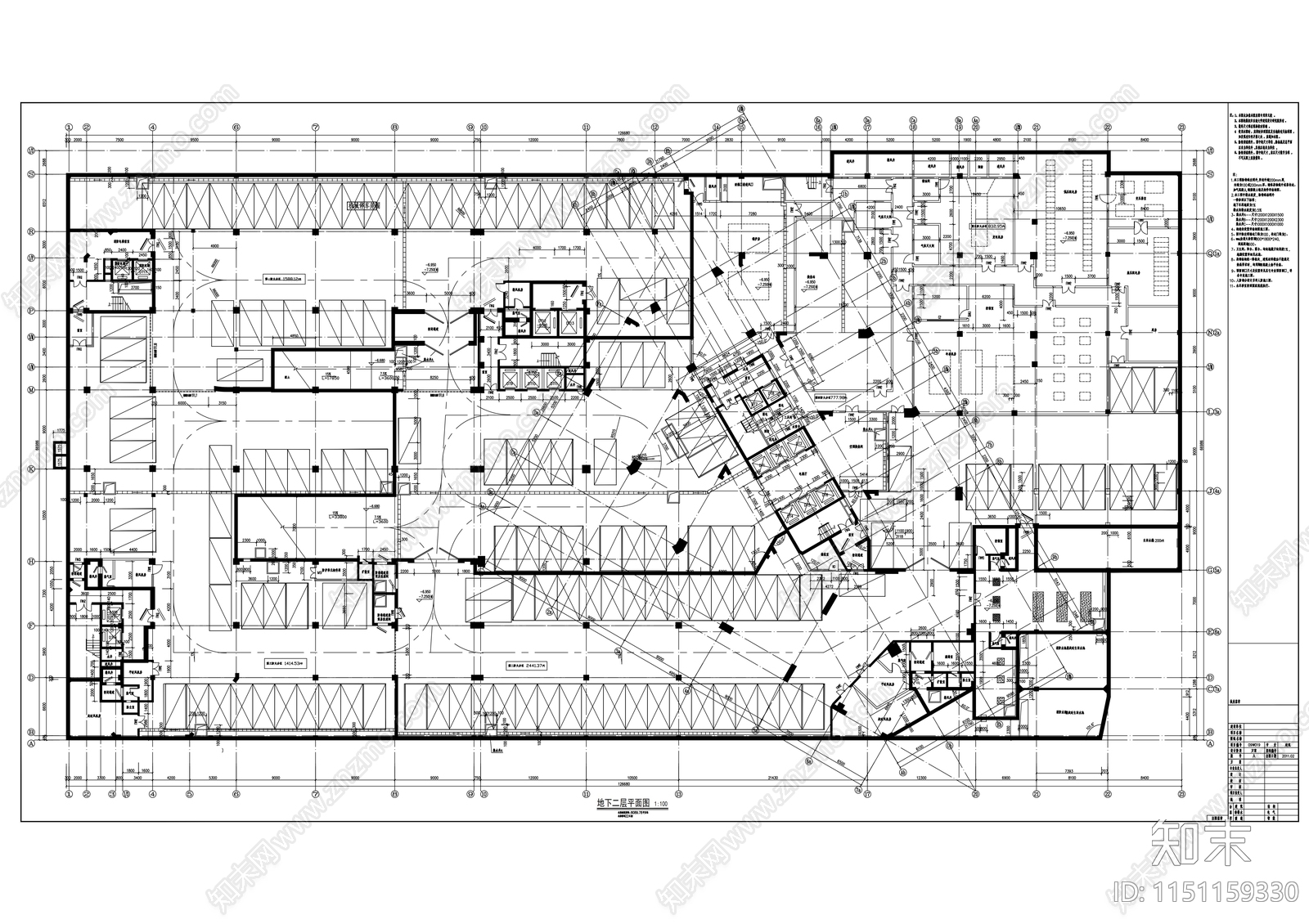 21层现代风格国际酒店建筑cad施工图下载【ID:1151159330】