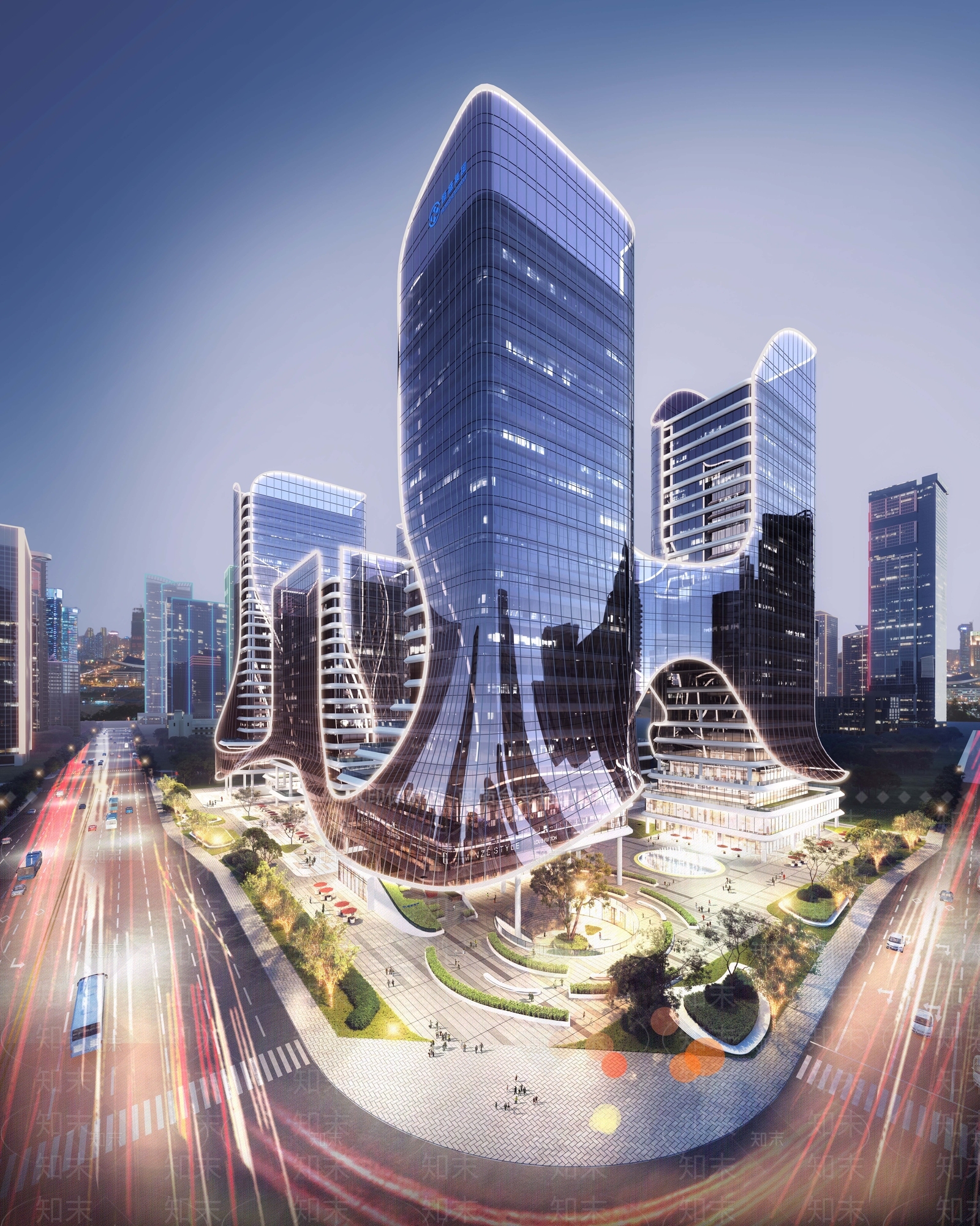 现代大型曲面商业办公SU模型下载【ID:1151163767】