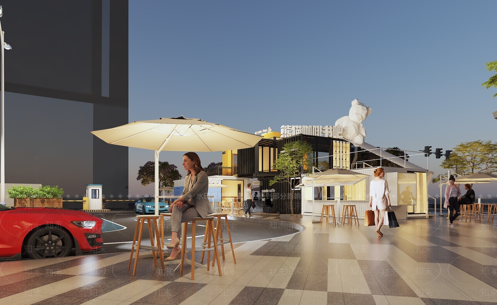 现代户外集装箱咖啡书吧3D模型下载【ID:1151166248】