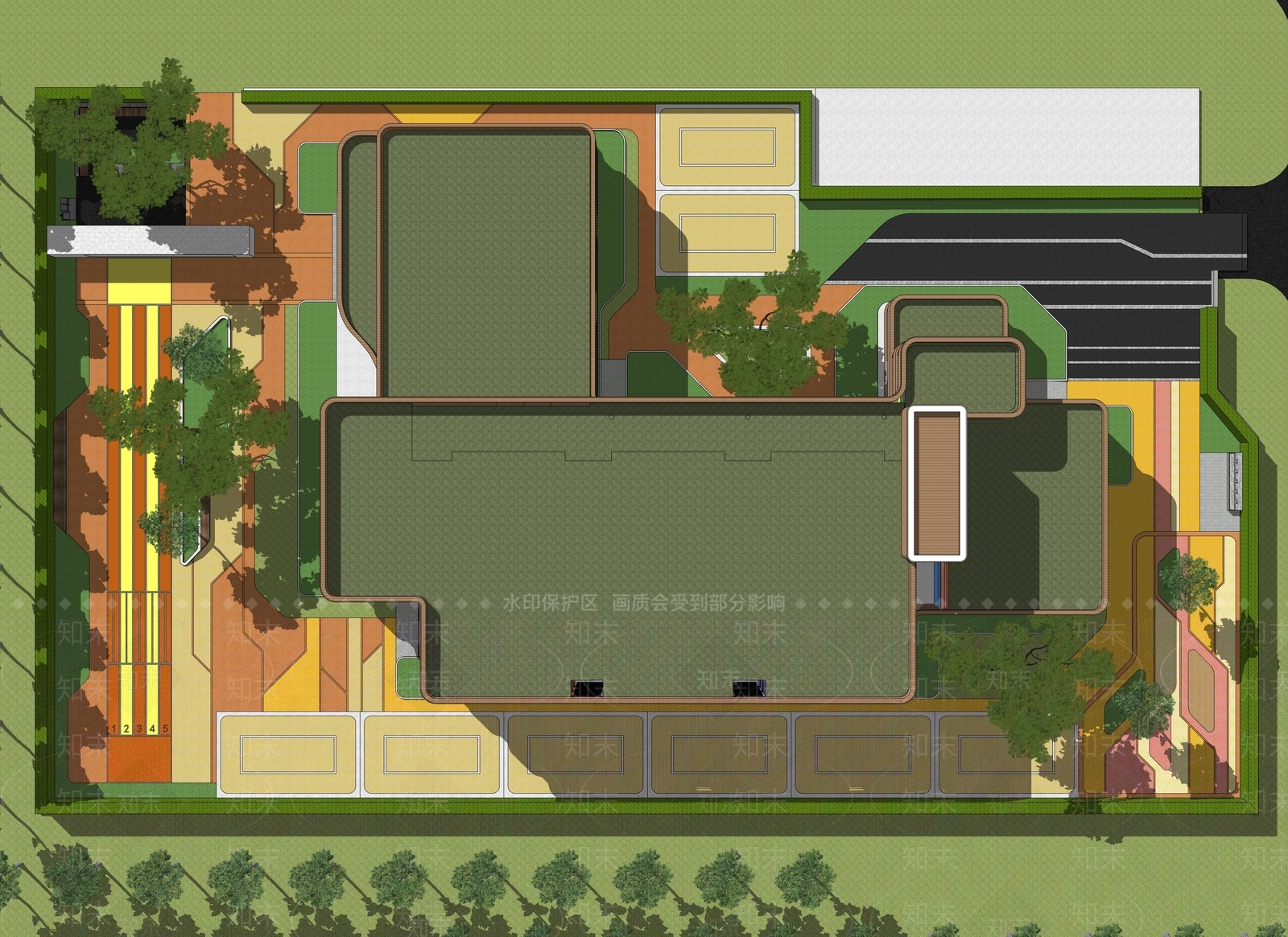 现代流线造型幼儿园SU模型下载【ID:1151167391】
