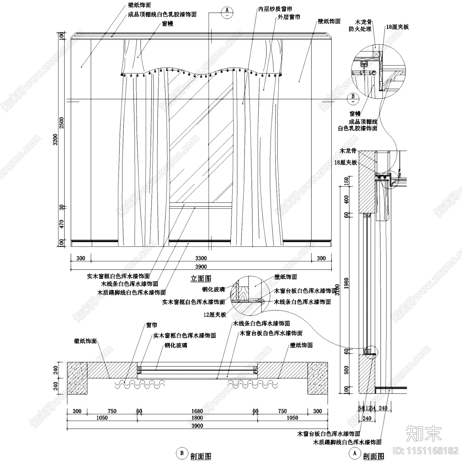 木质门窗节点大样详图施工图集cad施工图下载【ID:1151168182】