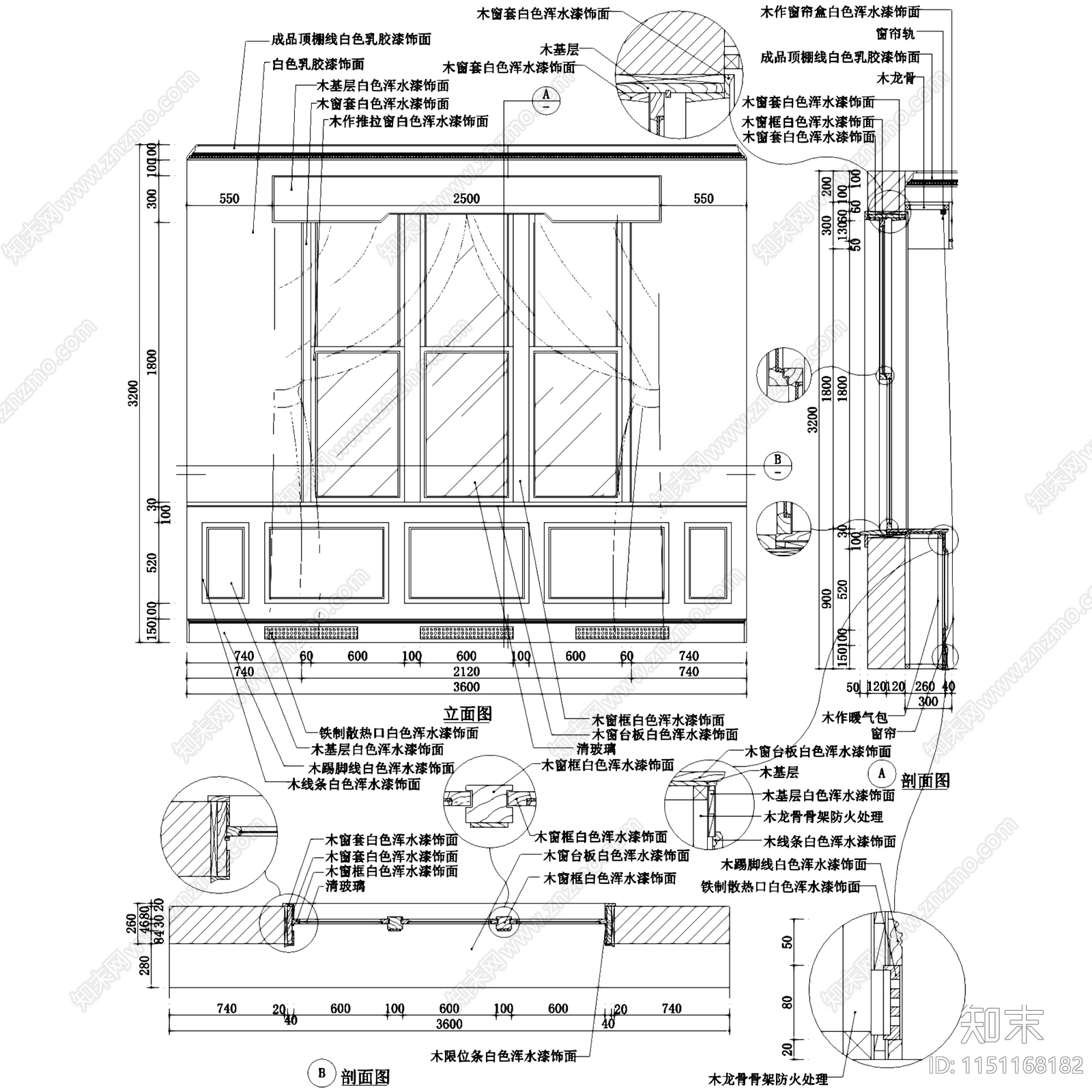 木质门窗节点大样详图施工图集cad施工图下载【ID:1151168182】