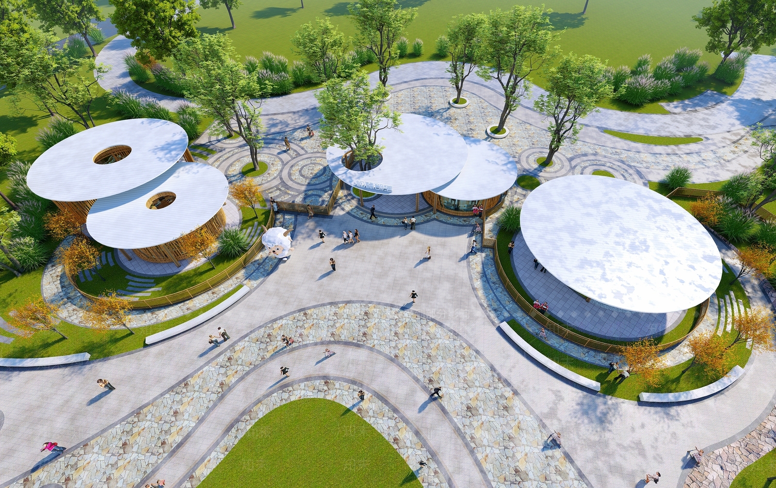 现代景观公园SU模型下载【ID:1151168592】