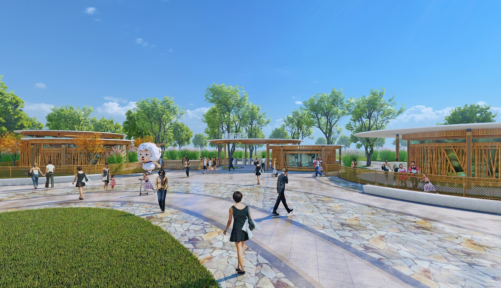 现代景观公园SU模型下载【ID:1151168592】
