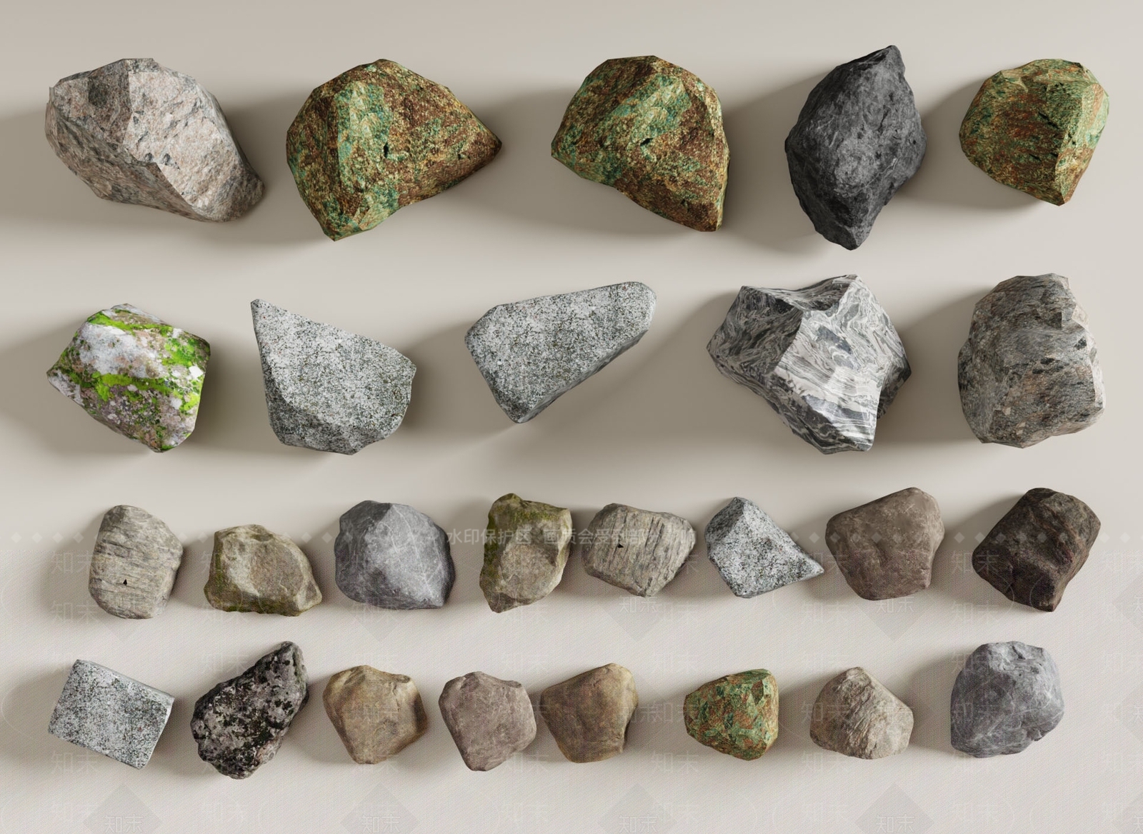 现代假山石头3D模型下载【ID:1151173782】