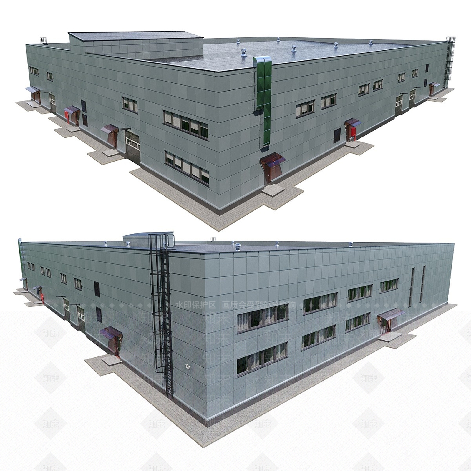 现代厂房3D模型下载【ID:1151174645】