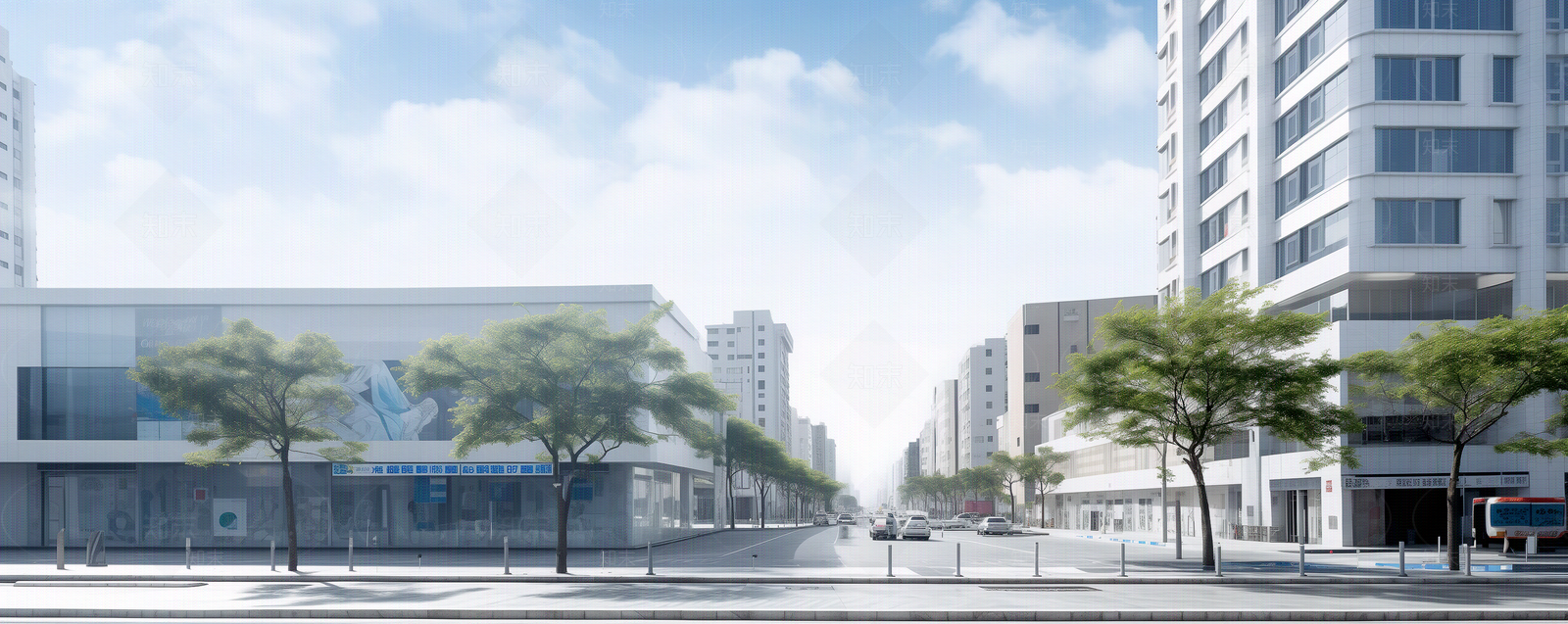 白天城市街道马路街景外景贴图下载【ID:1151178489】