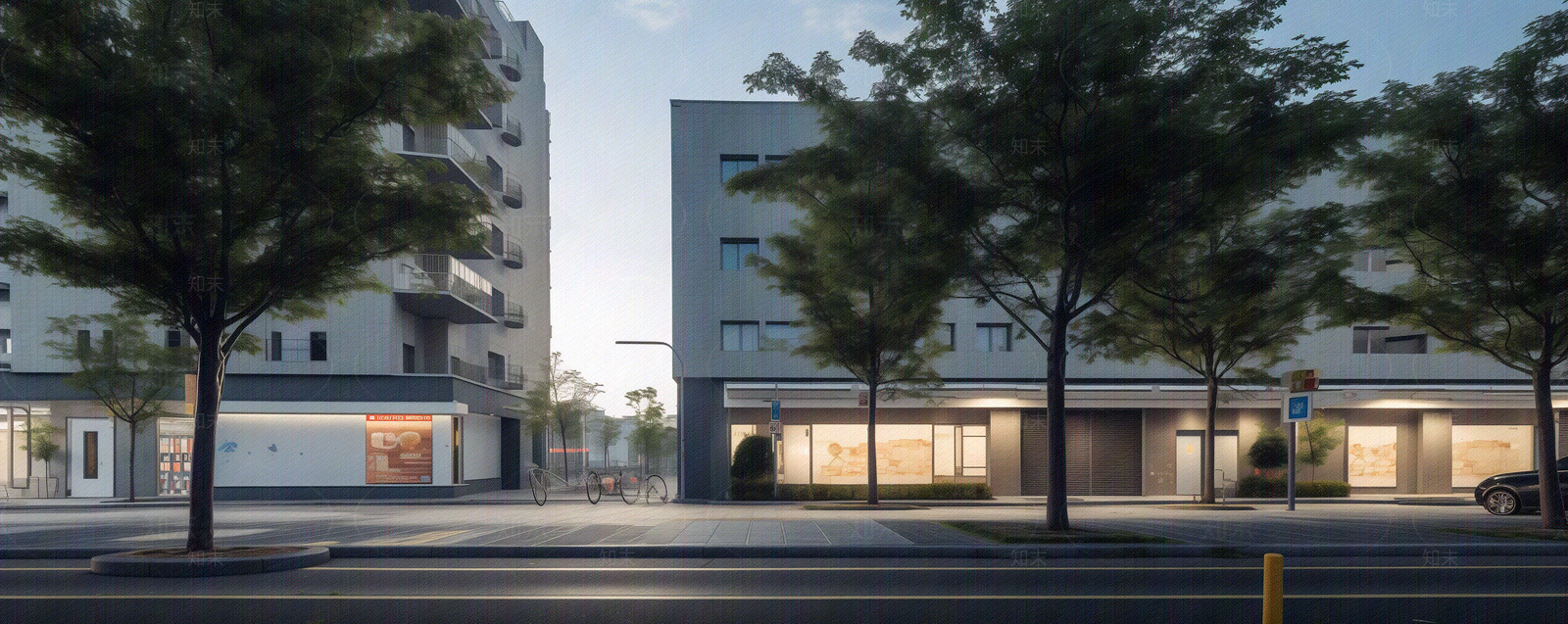 白天城市街道马路街景外景贴图下载【ID:1151178718】