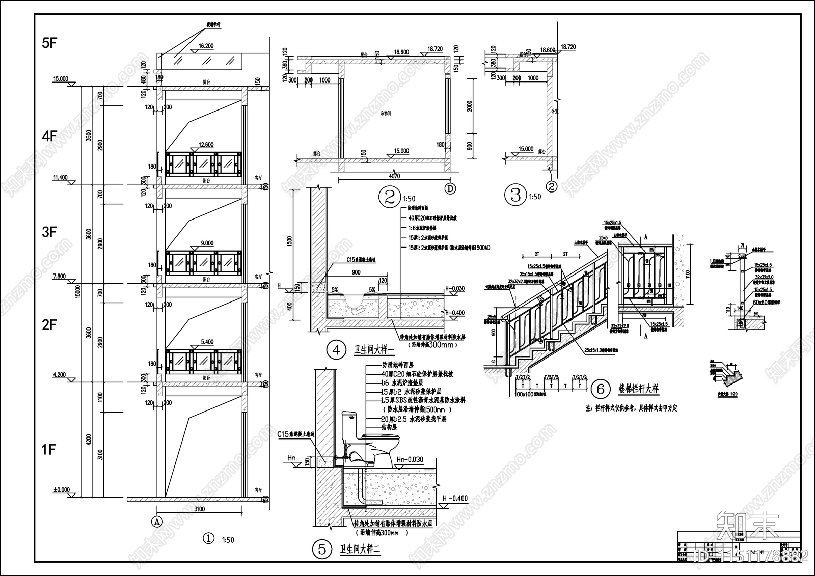 现代独栋别墅建筑设计cad施工图下载【ID:1151178882】