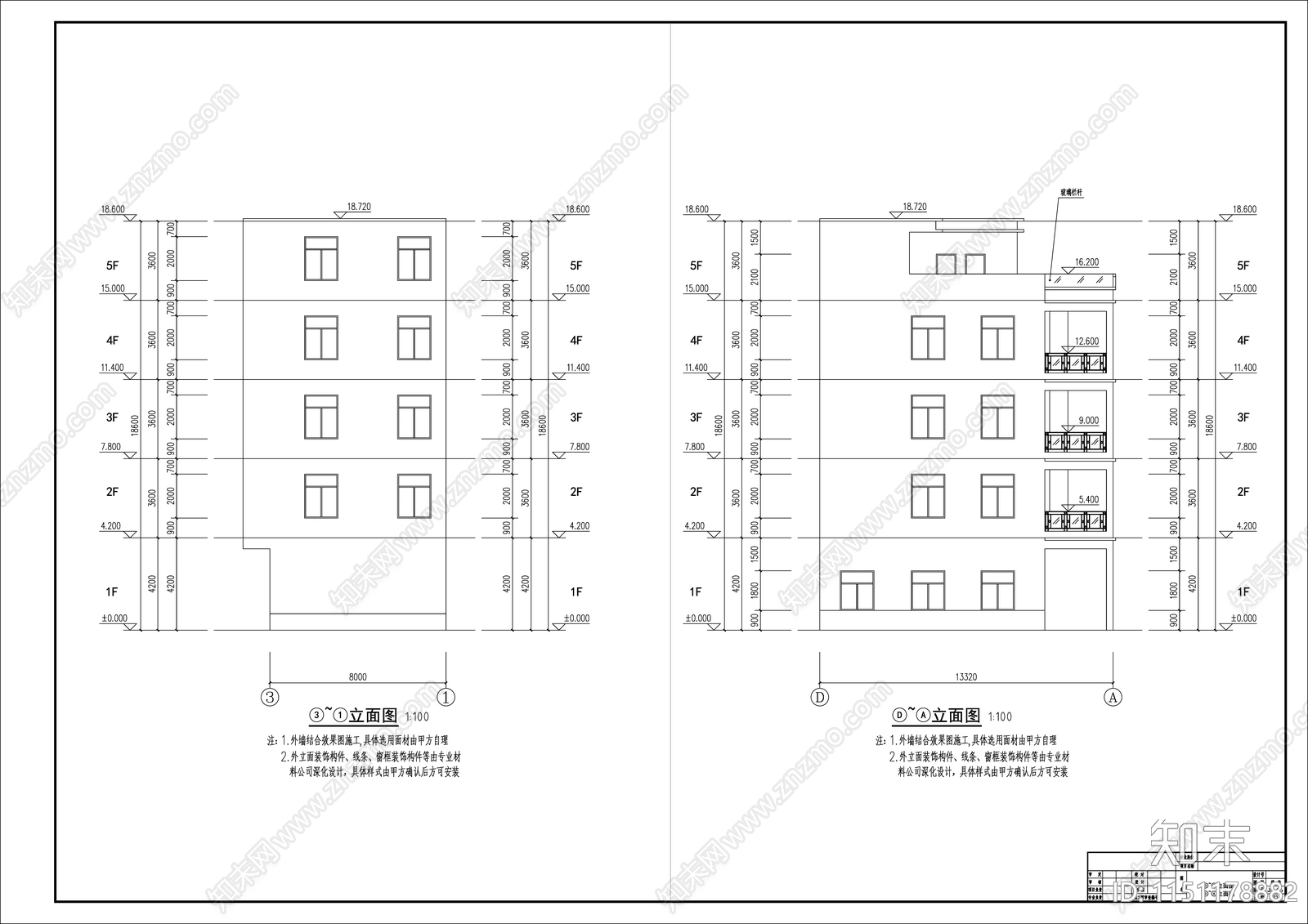 现代独栋别墅建筑设计cad施工图下载【ID:1151178882】