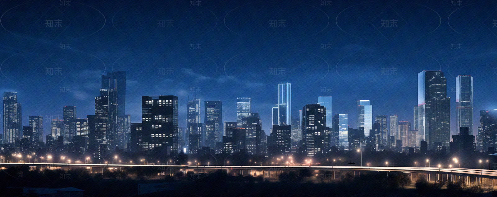 户外城市建筑夜景远景贴图下载【ID:1151180525】