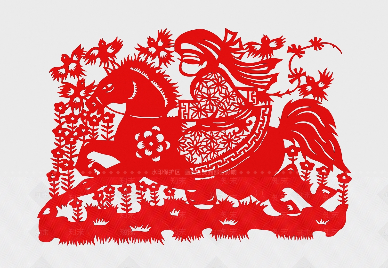 现代蒙古族人物剪纸窗花3D模型下载【ID:1151184064】