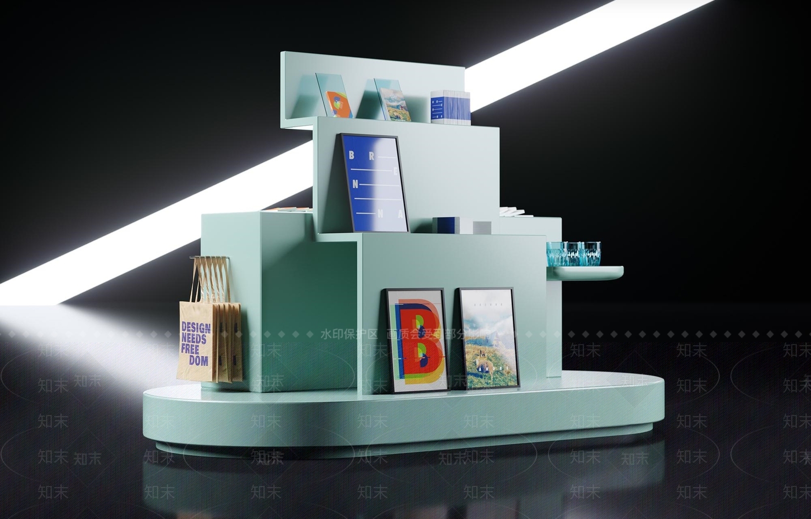 现代展示台3D模型下载【ID:1151188629】
