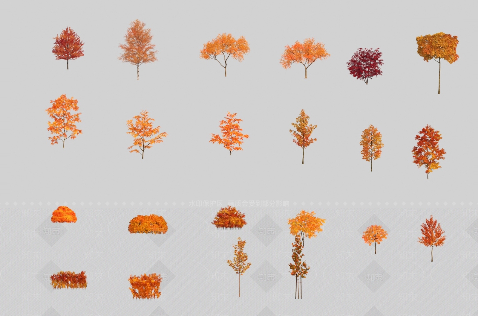 秋季黄色树木植物3D模型下载【ID:1151197298】