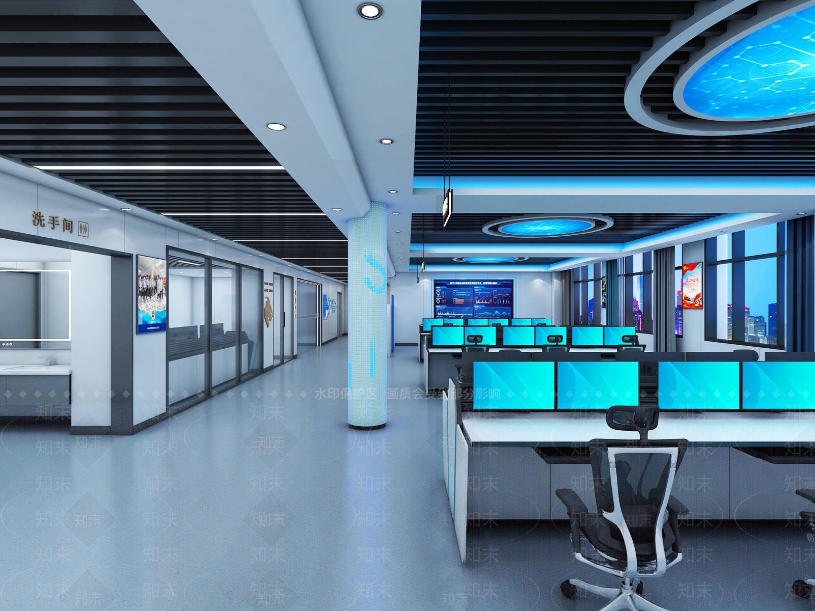 现代科技指挥中心3D模型下载【ID:1151200075】