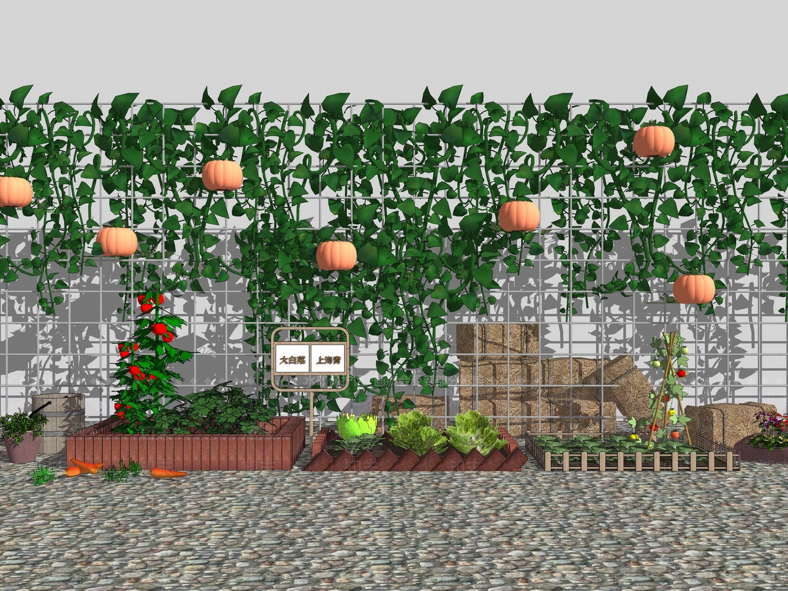 现代菜园SU模型下载【ID:1151199667】