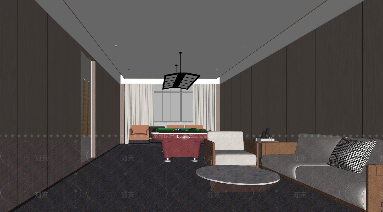 现代台球室SU模型下载【ID:1151201304】