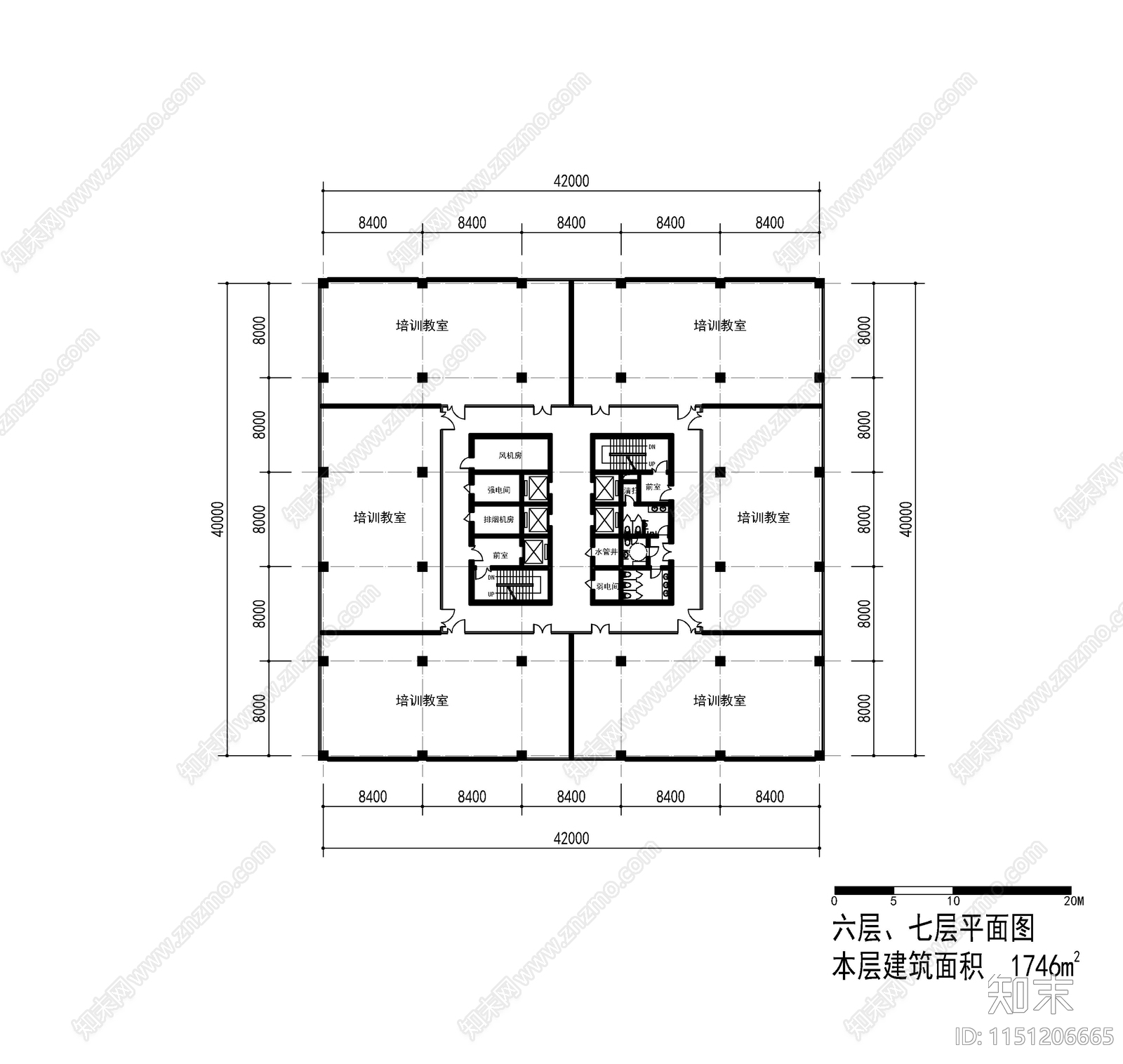 交易市场大楼建筑平面图cad施工图下载【ID:1151206665】