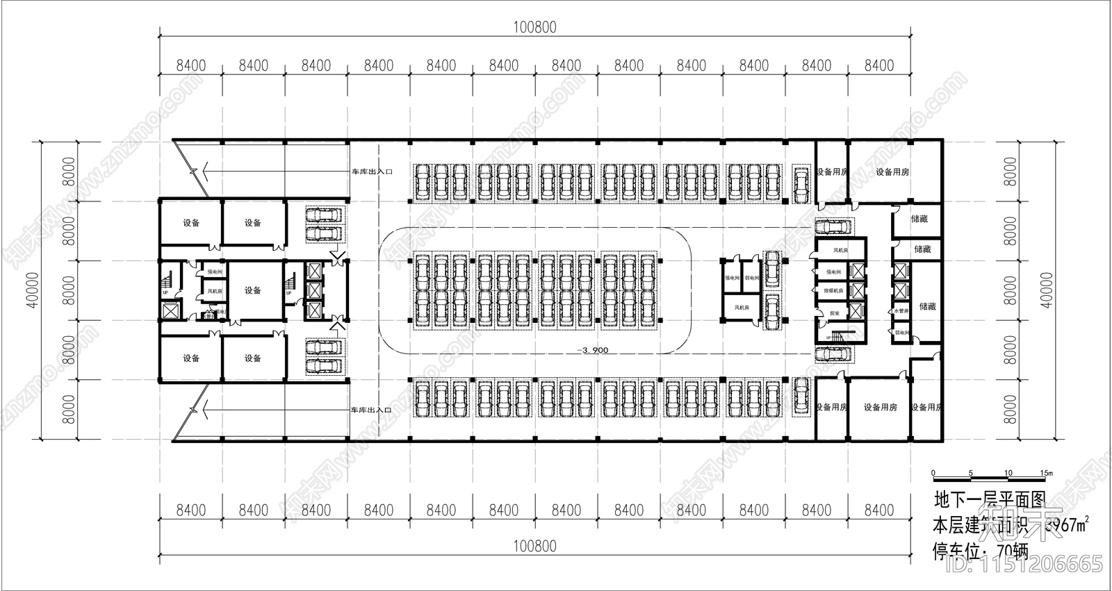 交易市场大楼建筑平面图cad施工图下载【ID:1151206665】