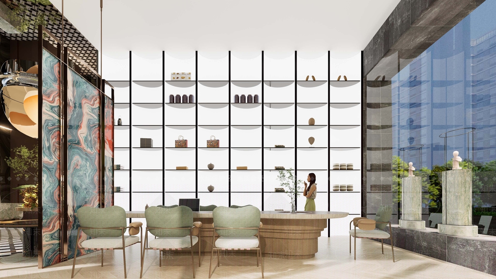 现代高级酒店大堂SU模型下载【ID:1151254283】