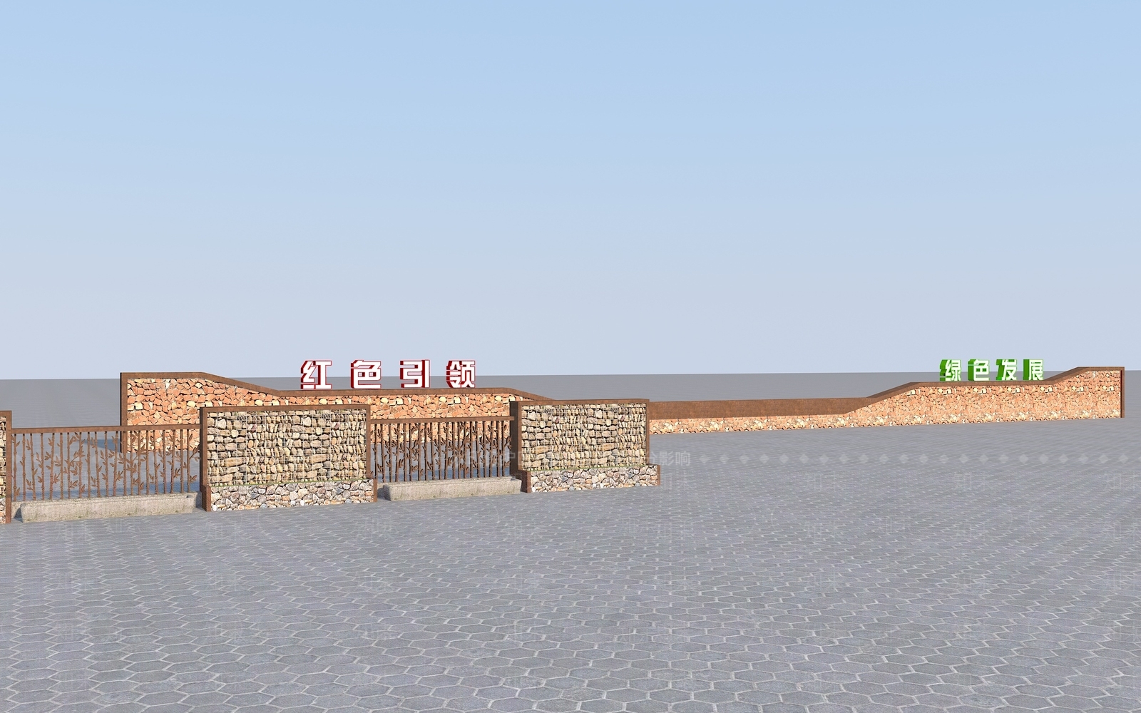 现代乡村围墙3D模型下载【ID:1151210555】