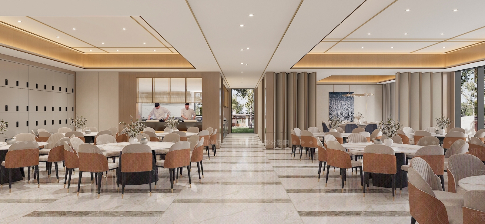 现代员工餐厅3D模型下载【ID:1151502847】