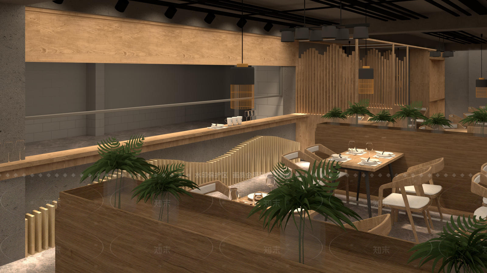 现代西餐厅SU模型下载【ID:1215967900】