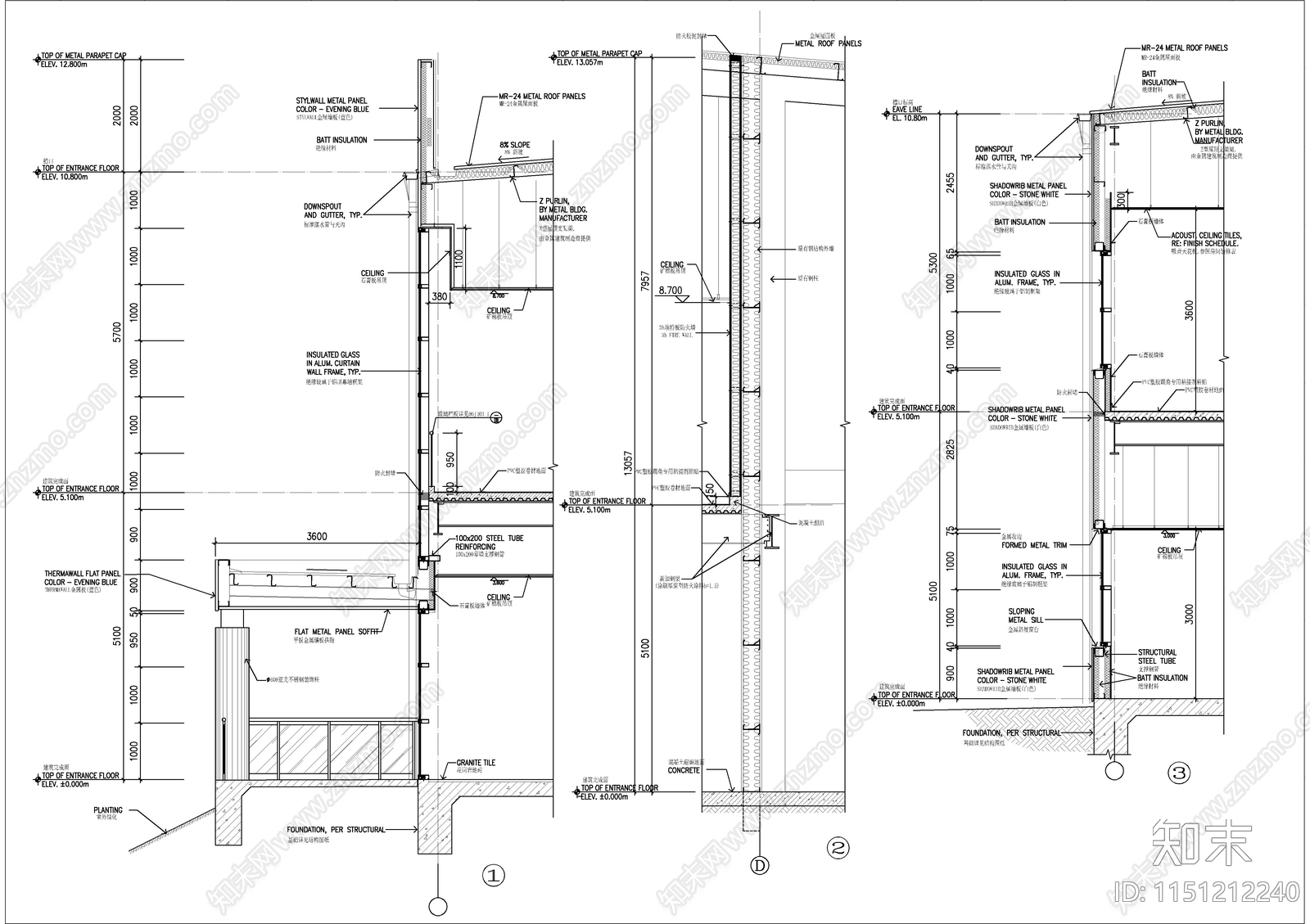 某厂房扩建节点cad施工图下载【ID:1151212240】