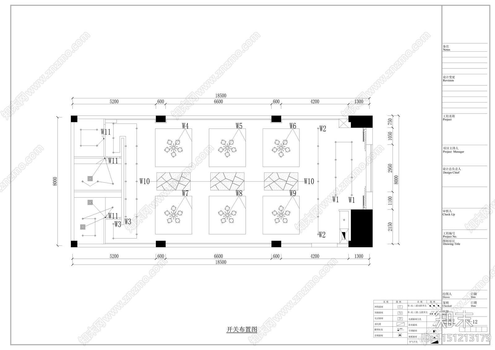 多功能厅室内cad施工图下载【ID:1151213179】