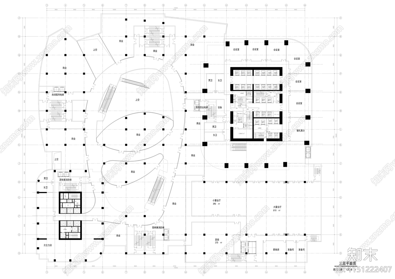 郑州某超高层办公楼建筑cad施工图下载【ID:1151222407】