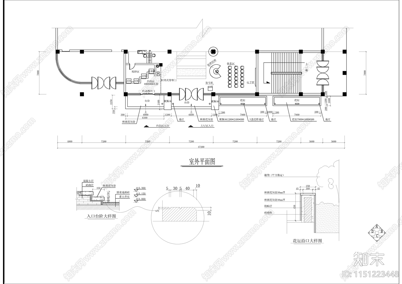 某银行办公楼室内cad施工图下载【ID:1151223448】