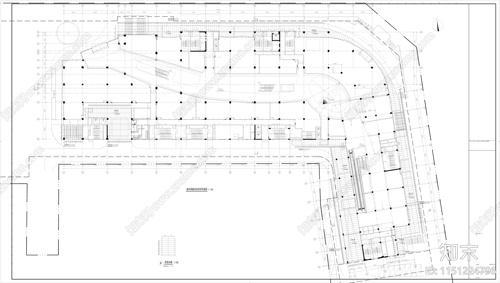 商业综合体建筑cad施工图下载【ID:1151224796】