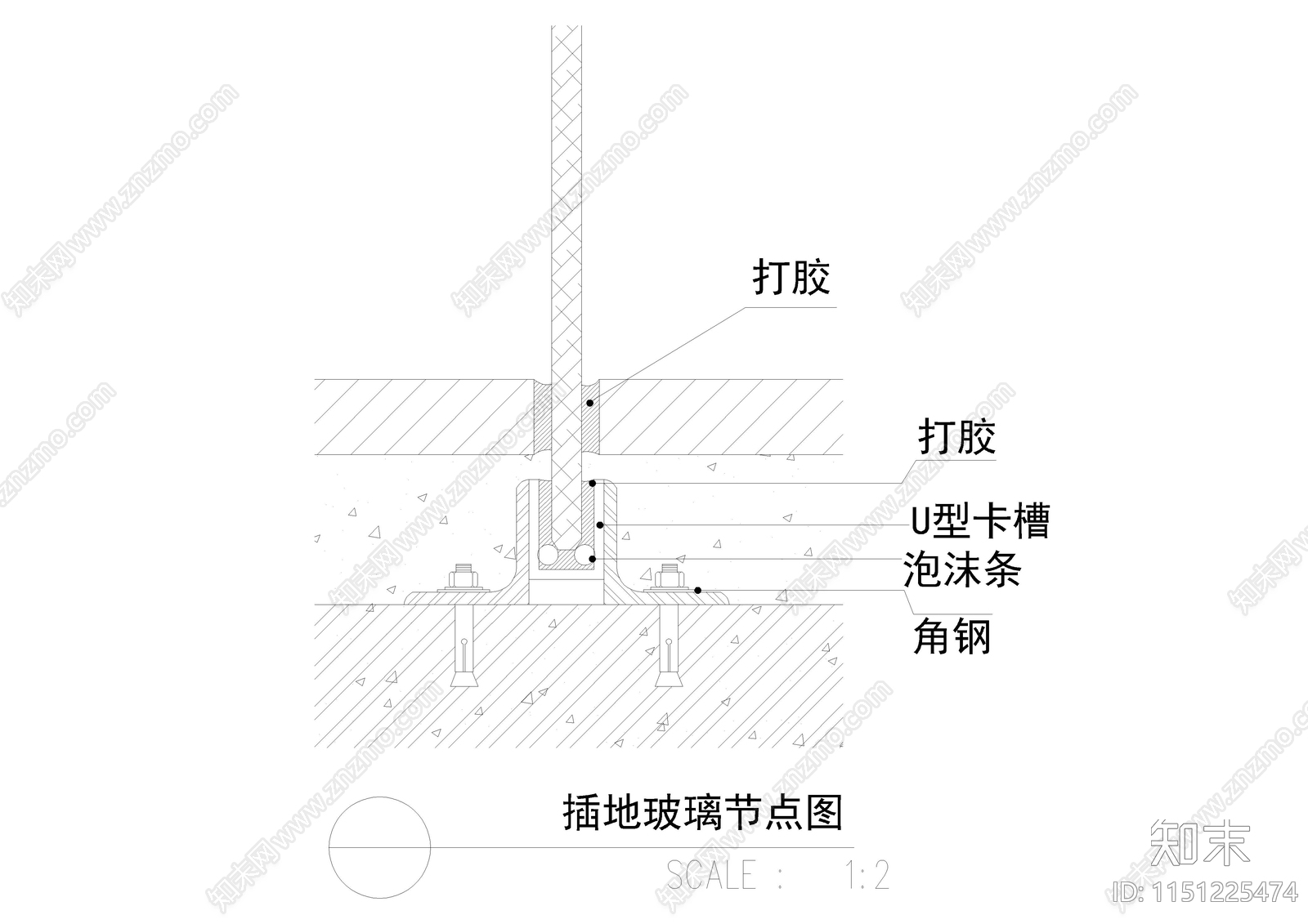 室内隔断隔墙节点大样图施工图下载【ID:1151225474】