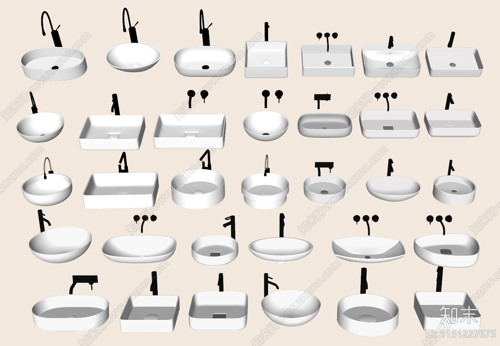 洗手盆SU模型下载【ID:1151227675】