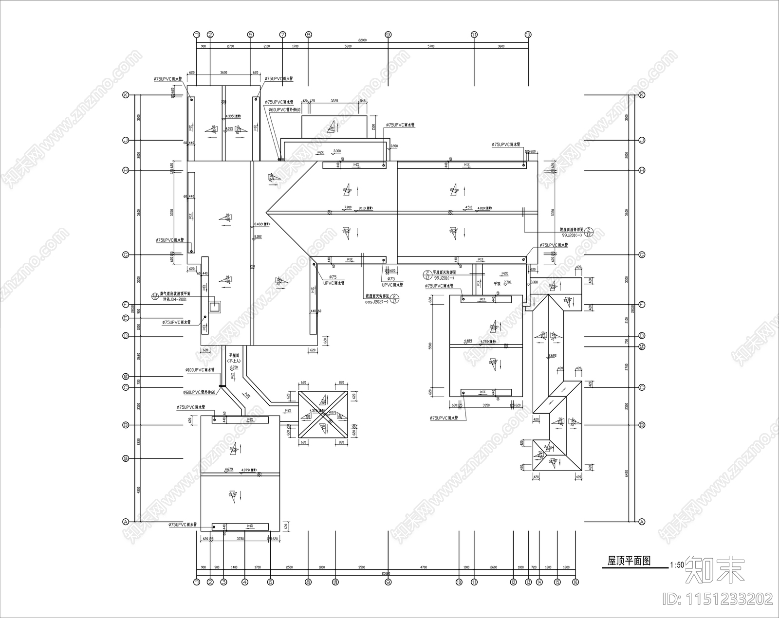 中式别墅四合院建筑cad施工图下载【ID:1151233202】
