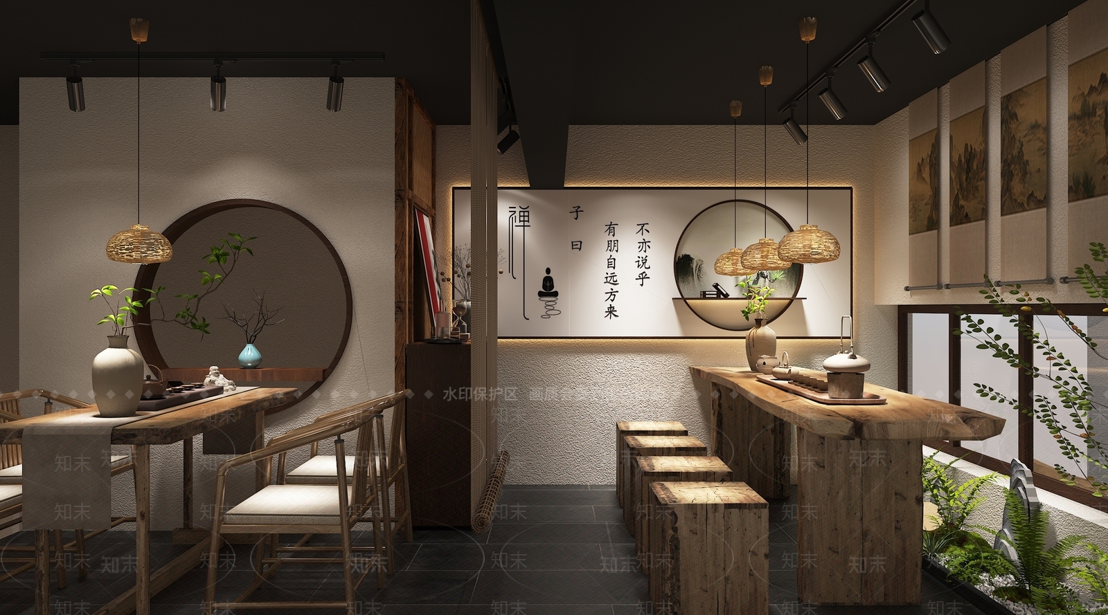 新中式茶馆3D模型下载【ID:1151233263】